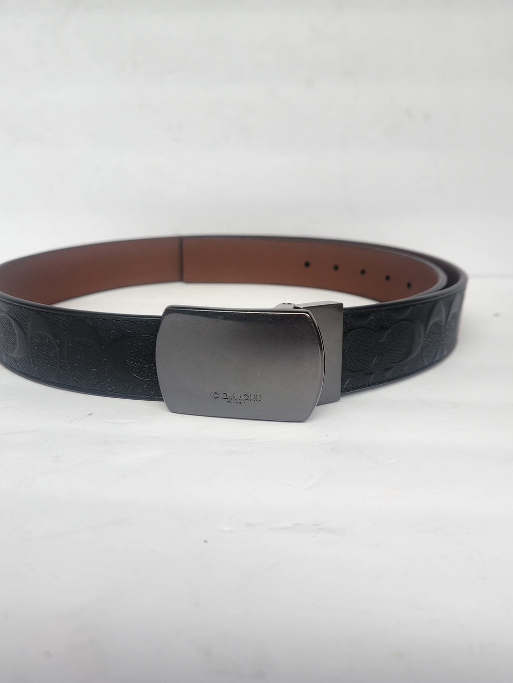 Coach Reversible Signature Leather Belt - Black/Brown